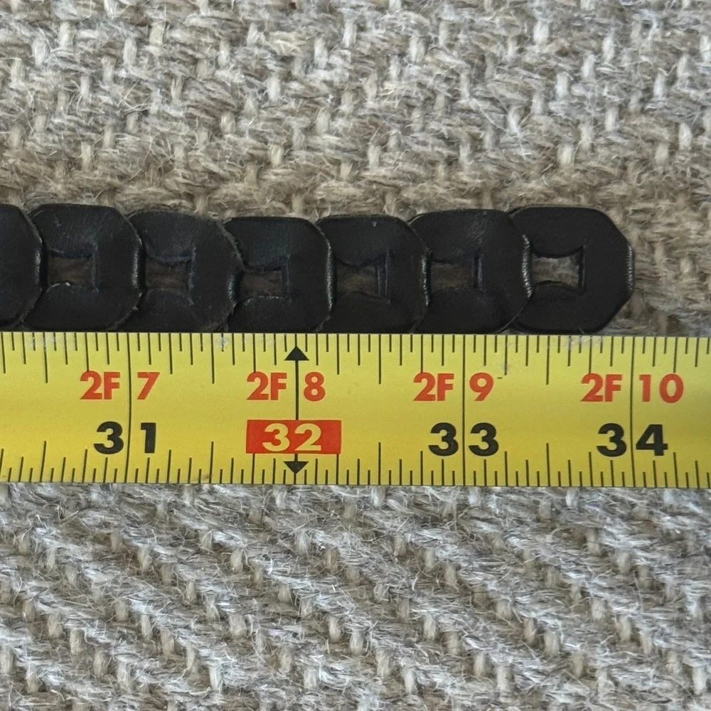 Fossil Black Braided Belt with Gold Solid Brass Buckle